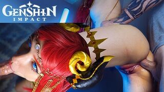 Keleti táncosnő nilou seggét rendesen megdugja a dákója – genshin impact cosplay