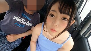 Méretes szemek és apró test! 147 cm-es osaka mini kiscsaj cidázza és kézimunkázza a kárót vezetés közben