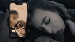 Tini csajszi megcsalja a pasiját és leszopja a méretes dákót